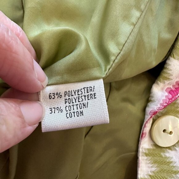 LAFAYETTE 148 New York Womens Green & Pink One Button Collar Blazer Jacket Sz 4 - Picture 10 of 12